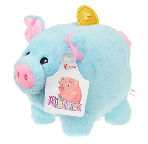 Spaarpot varken Toi-Toys: blauw 19 cm (75071B)