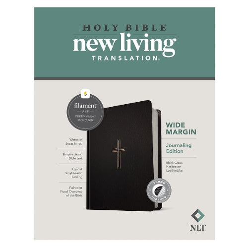 NLT Wide Margin Bible, Filament-Enabled Edition (Hardcover Leatherlike, Black Cross, Indexed, Red Letter)
