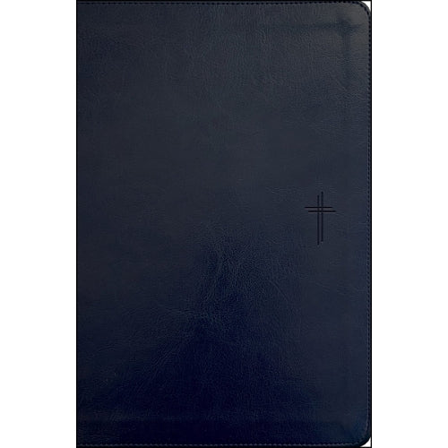NLT Compact Giant Print Bible, Filament-Enabled Edition (Leatherlike, Navy Blue Cross, Indexed, Red Letter)
