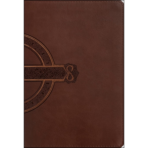 NLT Compact Giant Print Bible, Filament-Enabled Edition (Leatherlike, Mahogany Celtic Cross, Indexed, Red Letter)