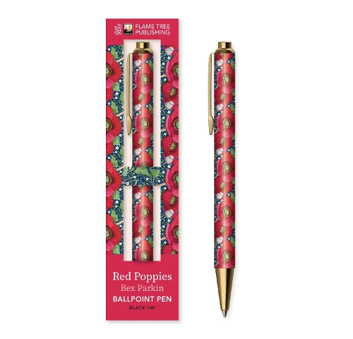 Bex Parkin: Red Poppies Boxed Decorative Ballpoint Pen