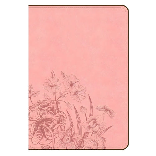CSB Large Print Compact Reference Bible, Easy-To-Read Optimal Type, Digital Study Edition, Pink Floral Leathertouch