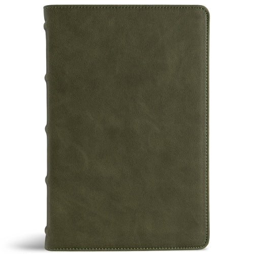 CSB Large Print Personal Size Reference Bible, Easy-To-Read Optimal Type, Holman Handcrafted Collection, Marbled Olive Premium Calfskin