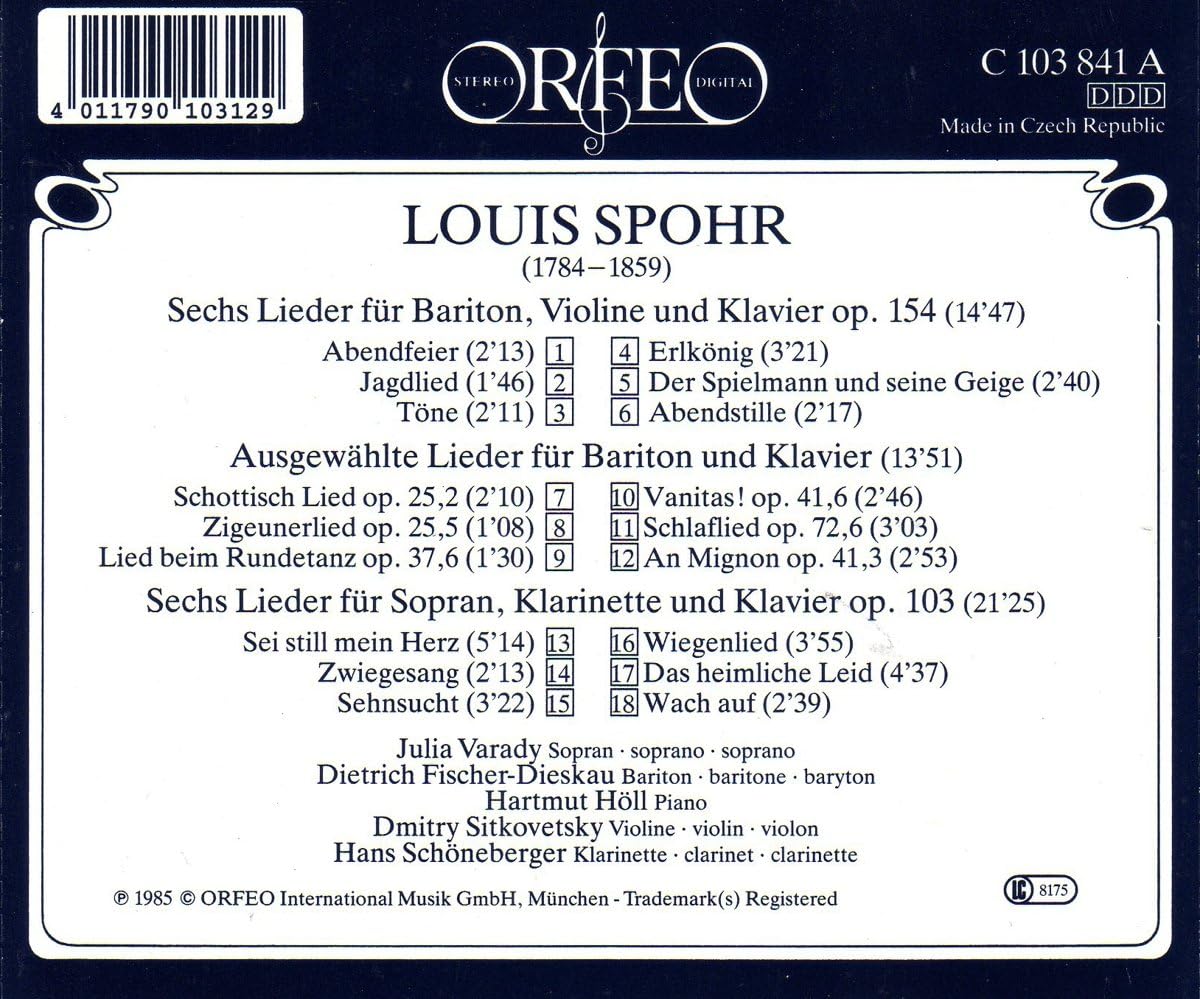 Lieder (Schoneberger, Fischer-dieskau, Varady)