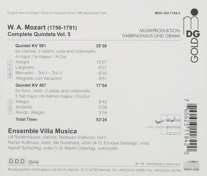 Mozart: Clarinet Quintet / Horn Quintet