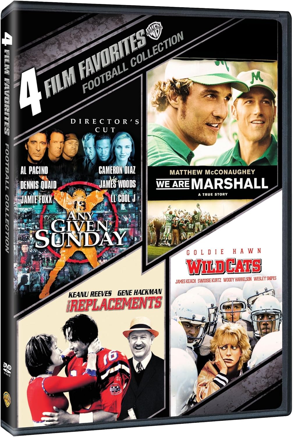 4 Film Favorites: Football (We Are Marshall,Any Given Sunday: Director's Cut, The Replacements, Wildcats)