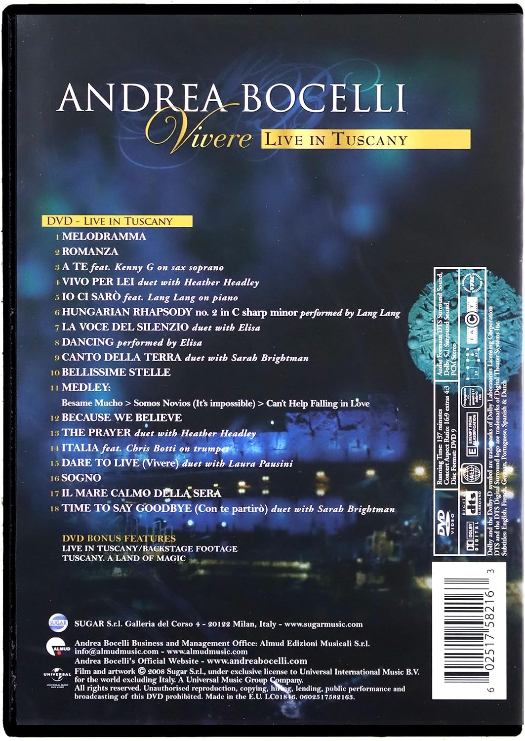 Andrea Bocelli: Vivere - Live in Tuscany