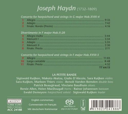 Harpsichord Concertos, Divertimento in F (Demeyere, Kuijken)