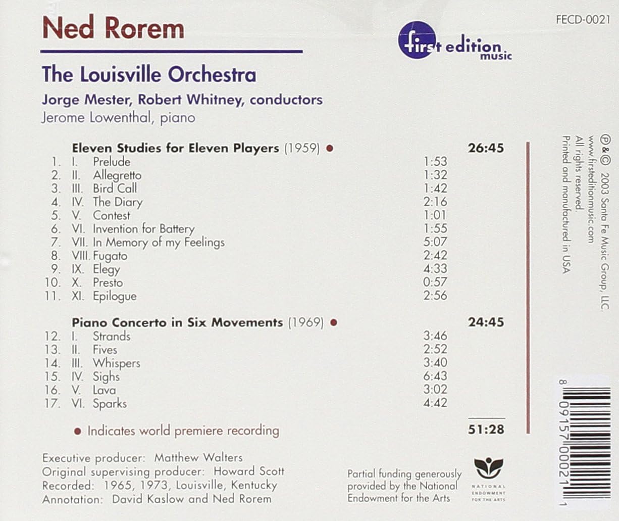 11 Studies for 11 Players / Piano Concerto in Six Movements