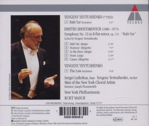 Symphony No. 13 (Masur, New York Po, Leiferkus)