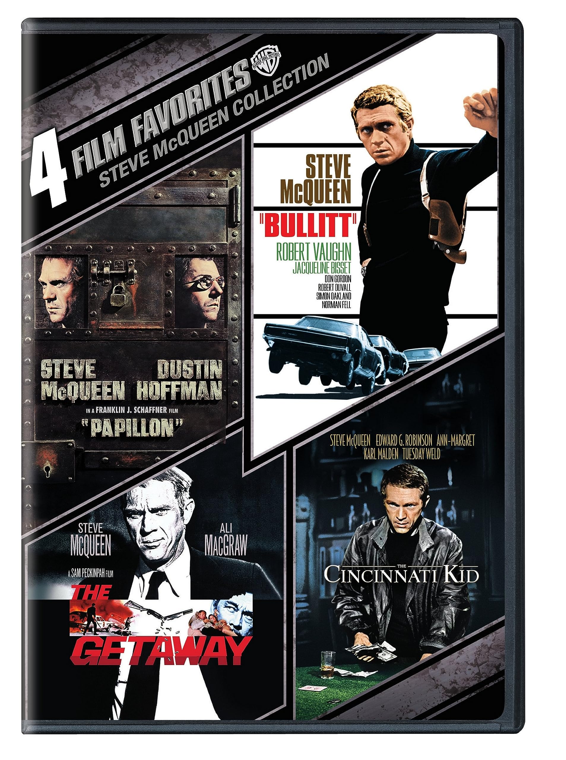 4 Film Favorites: Steve McQueen (Bullitt, The Cincinnati Kid, The Getaway: Deluxe Edition, Papillon
