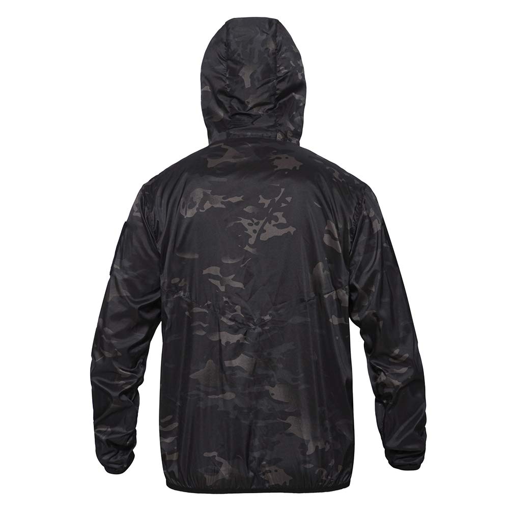 wudidianzi Abrigo de Camuflaje táctico con Capucha Suave Impermeable al Aire Libre para Hombre Chaqueta Cortavientos de esquí Chaqueta Deportiva para Senderismo