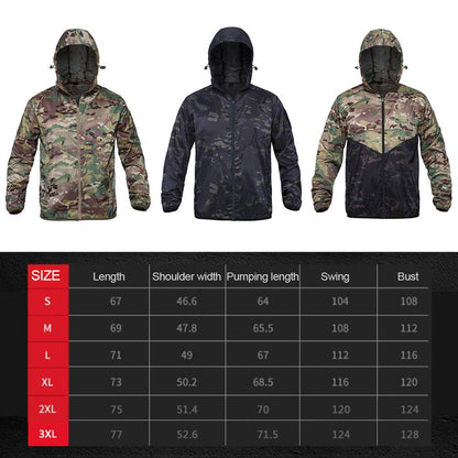 wudidianzi Abrigo de Camuflaje táctico con Capucha Suave Impermeable al Aire Libre para Hombre Chaqueta Cortavientos de esquí Chaqueta Deportiva para Senderismo