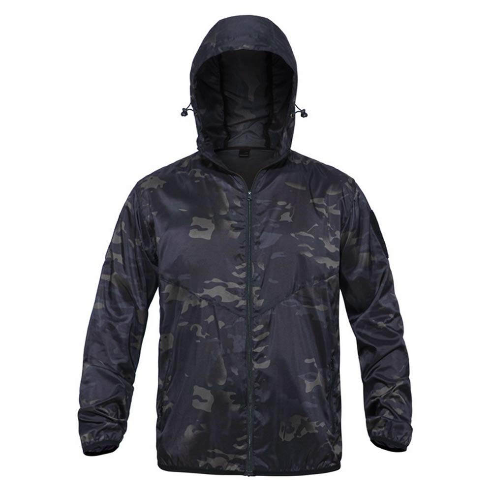 wudidianzi Abrigo de Camuflaje táctico con Capucha Suave Impermeable al Aire Libre para Hombre Chaqueta Cortavientos de esquí Chaqueta Deportiva para Senderismo