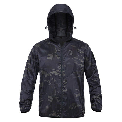 wudidianzi Abrigo de Camuflaje táctico con Capucha Suave Impermeable al Aire Libre para Hombre Chaqueta Cortavientos de esquí Chaqueta Deportiva para Senderismo