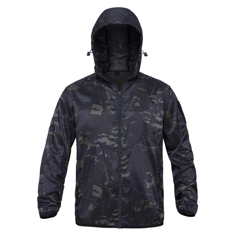 wudidianzi Abrigo de Camuflaje táctico con Capucha Suave Impermeable al Aire Libre para Hombre Chaqueta Cortavientos de esquí Chaqueta Deportiva para Senderismo