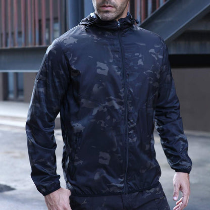 wudidianzi Abrigo de Camuflaje táctico con Capucha Suave Impermeable al Aire Libre para Hombre Chaqueta Cortavientos de esquí Chaqueta Deportiva para Senderismo