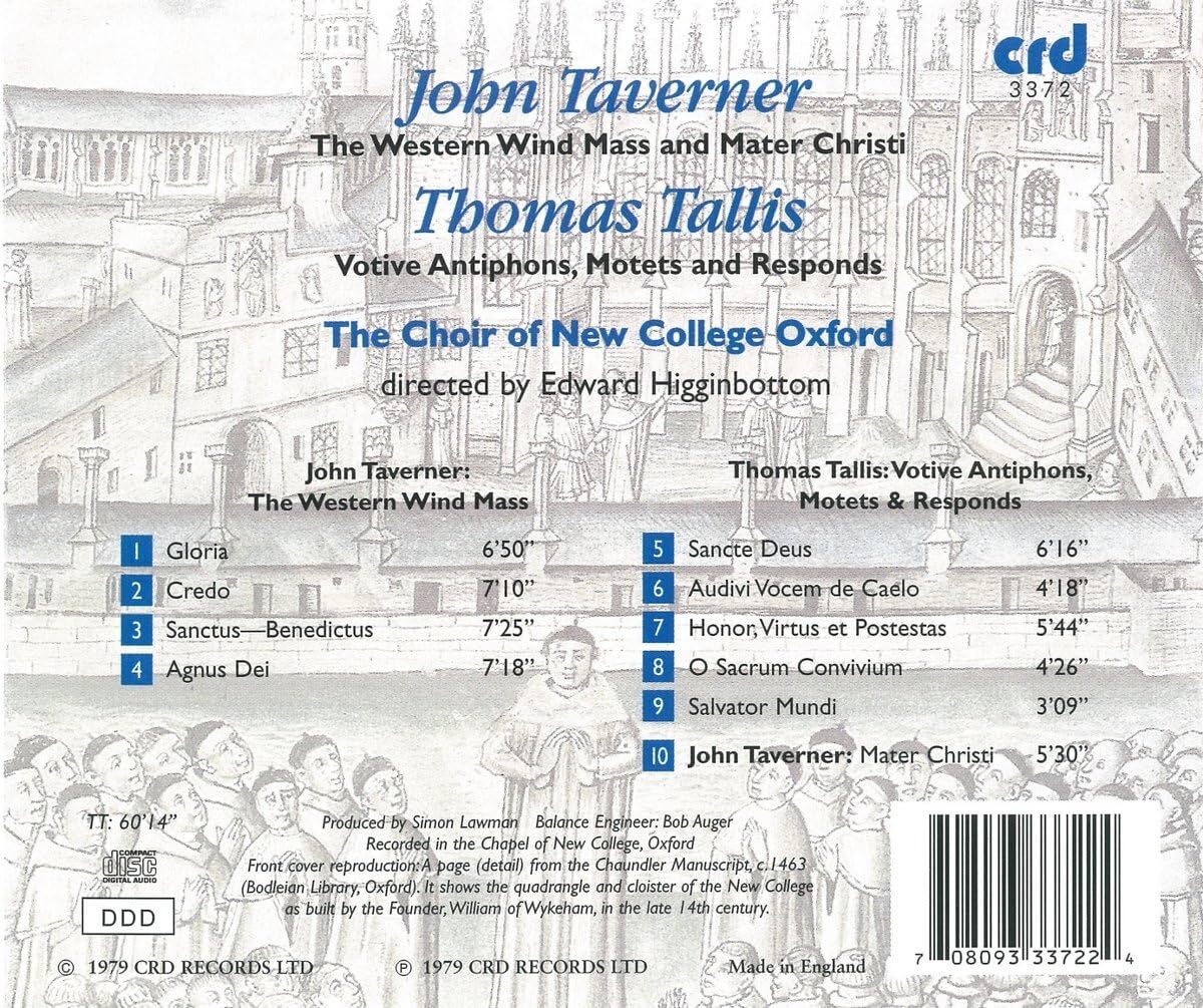John Taverner: The Western Wind Mass and Mater Christi/...