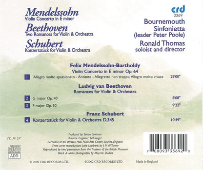 Mendelssohn: Violin Concerto in E Minor/Beethoven: Two Romances..
