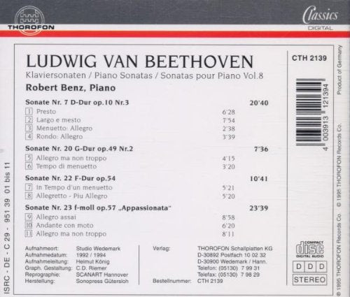 Piano Sonatas 7 22 & 23