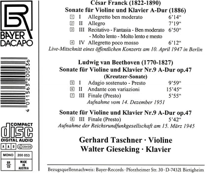 Taschner Spielt Franck und Beethoven (Aufnahmen 1945/1947/1951