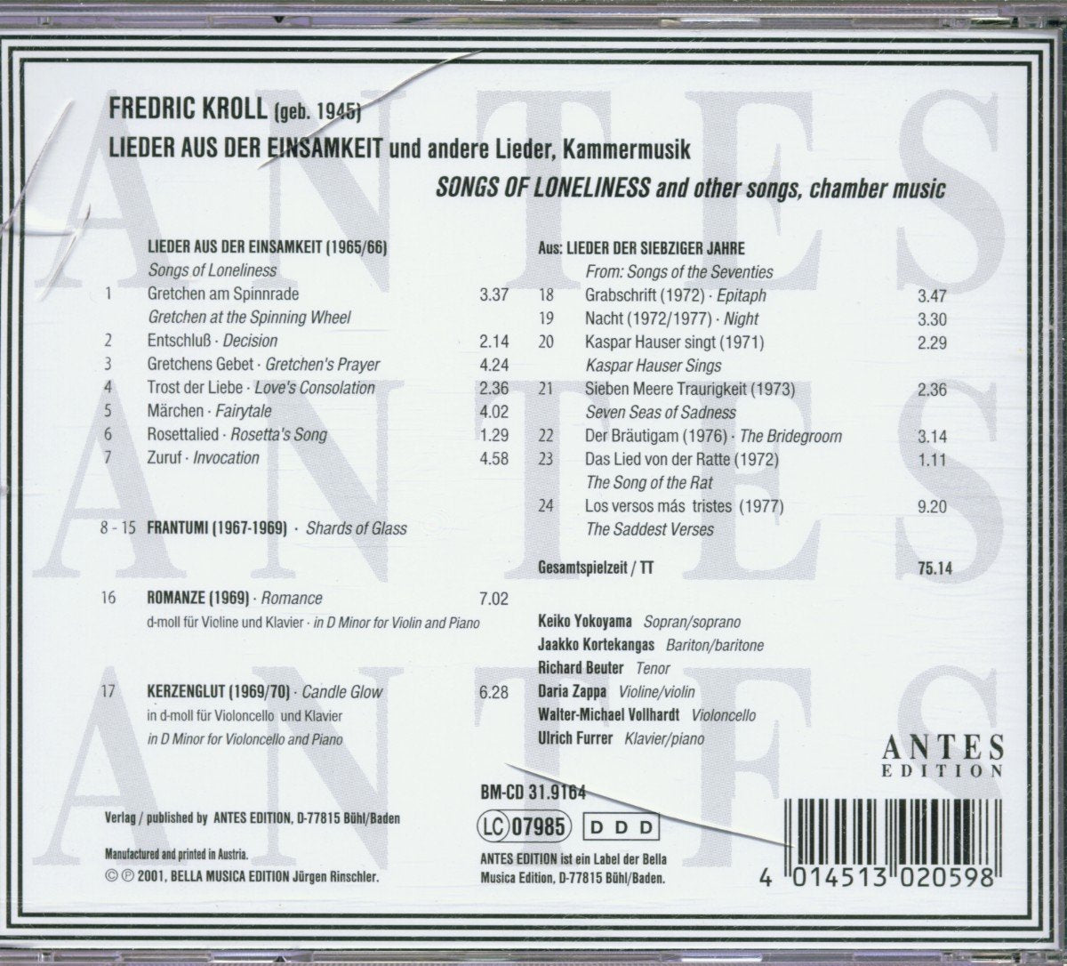 Songs of Loneliness / Chamber Music