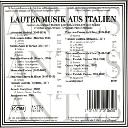 Lautenmusik Aus Italien