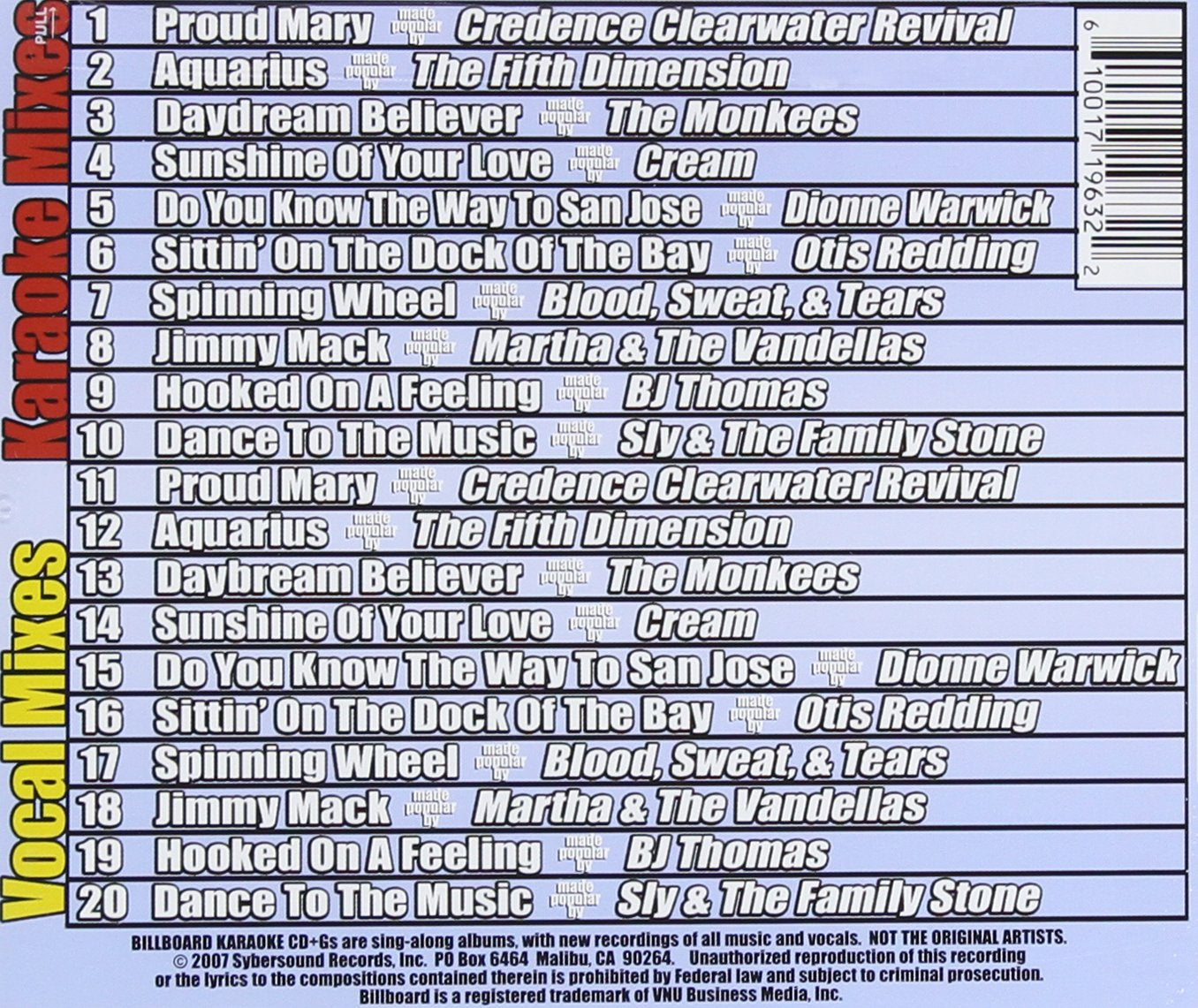 Billboard Top 10 Karaoke: 1960's 3