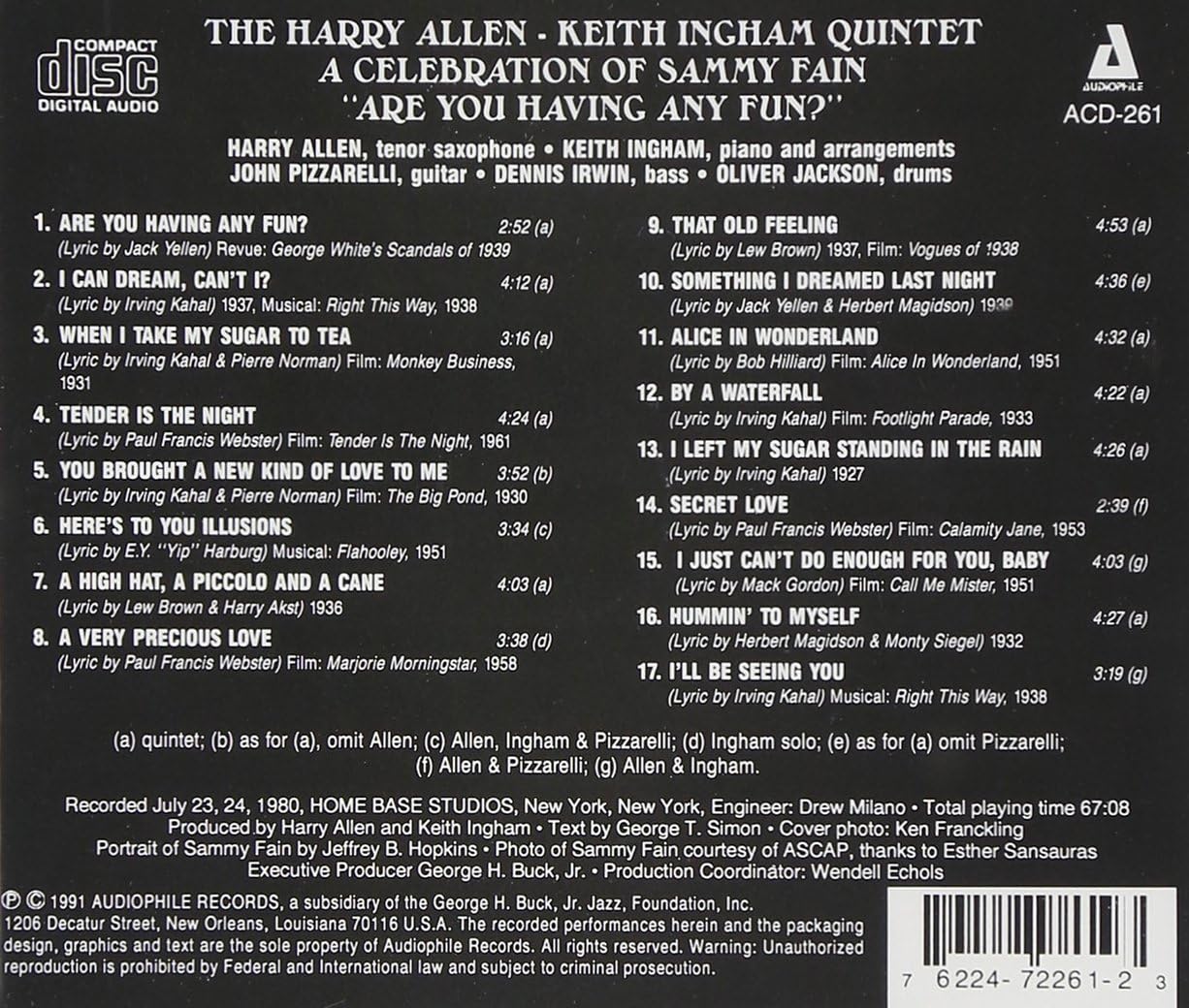 Harry Allen - Keith Ingham Quintet - Are You Having Any Fun - A Celebrat
