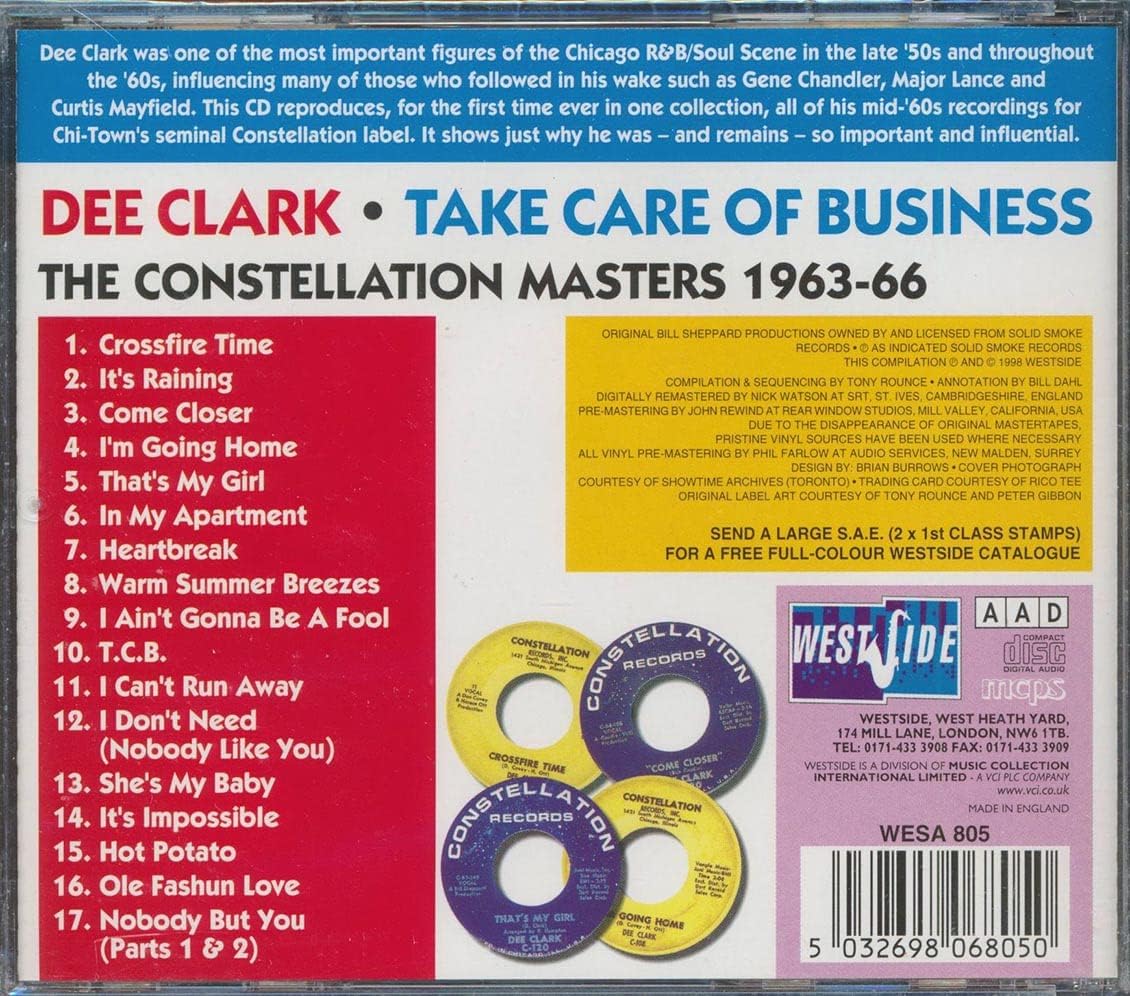Dee Clark Take Care Of Business: The Constellation Masters 1963-1966