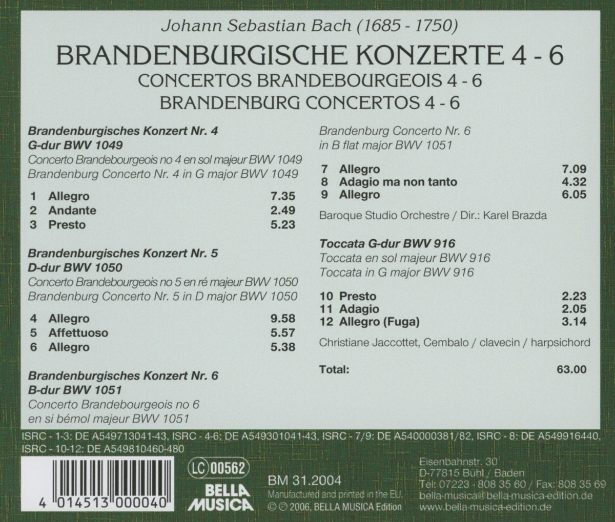Brandenburg Ctos 4-6