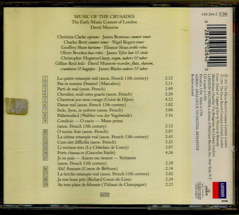 Music of the Crusades: 12 & 13 Century Music