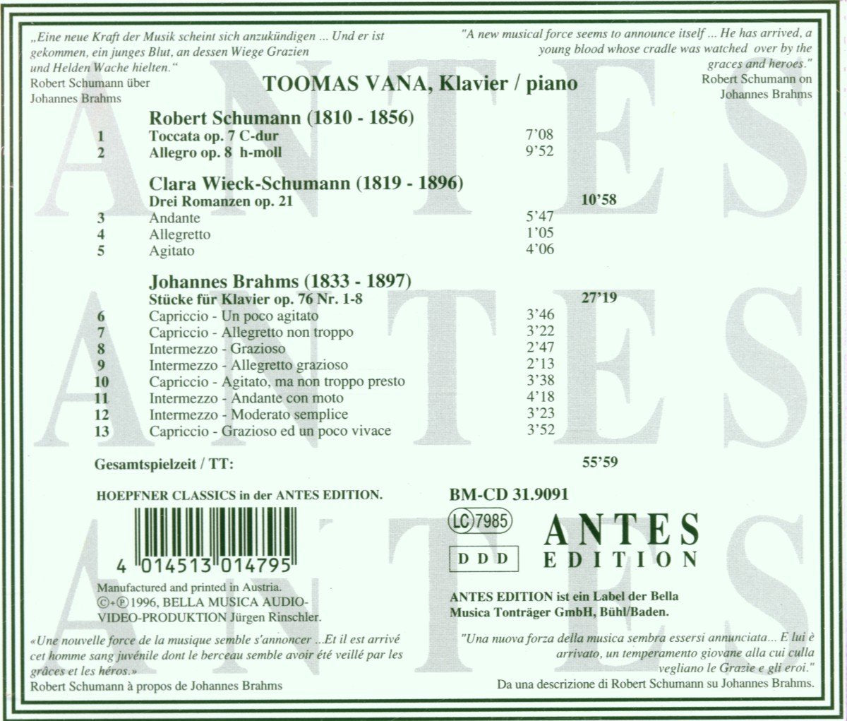 8 PN Pieces / 3 Romances / Toccata