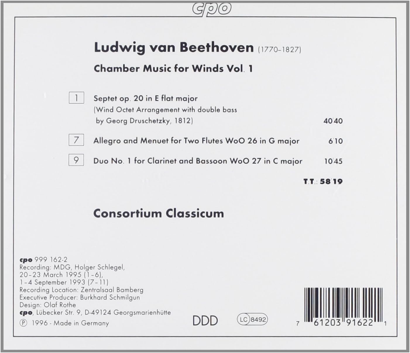 Chamber Music for Wind Ensemble (Consortium Classicum)