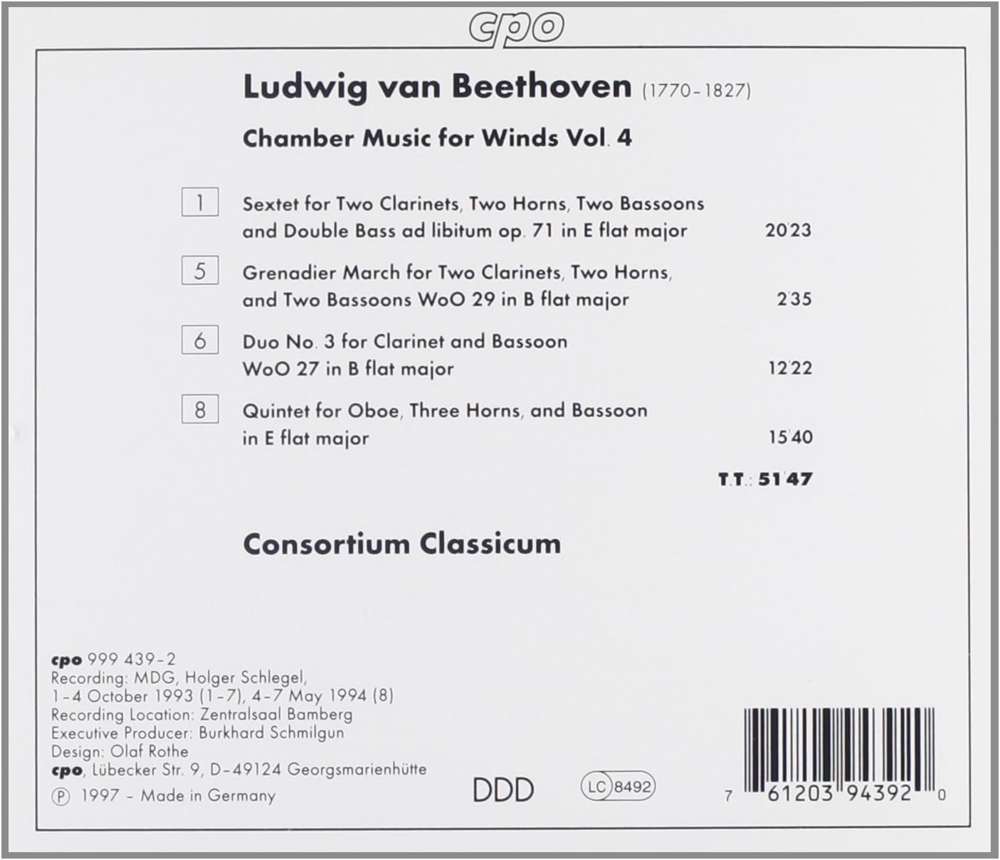 Chamber Music for Wind Ensemble (Consortium Classicum)