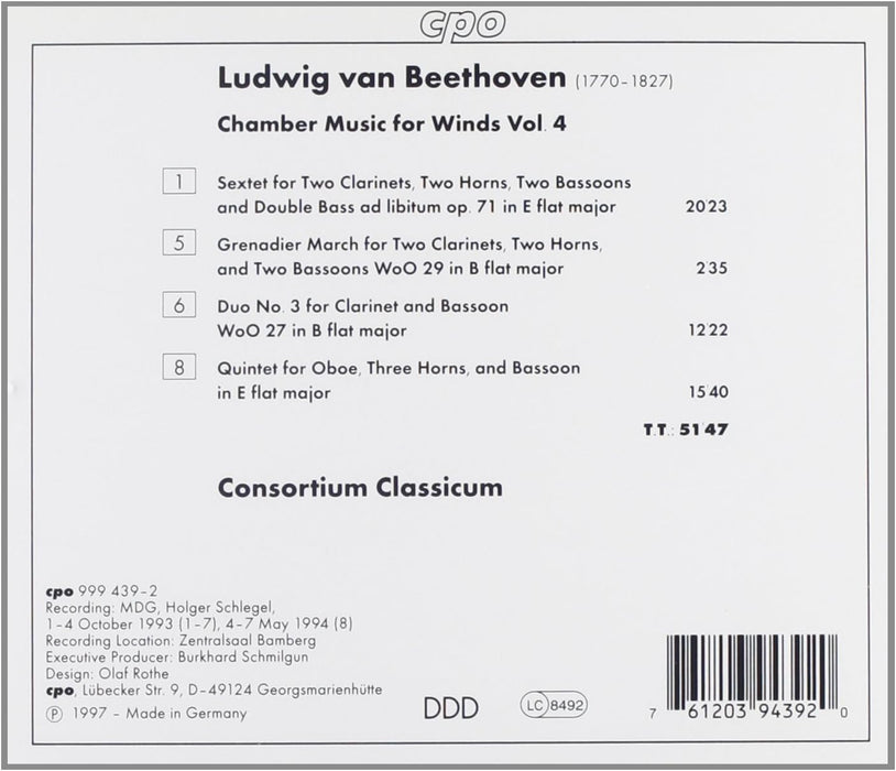 Chamber Music for Wind Ensemble (Consortium Classicum)