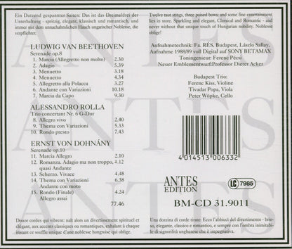 Budapest Trio Plays Rolla Beethoven / Dohnanyi