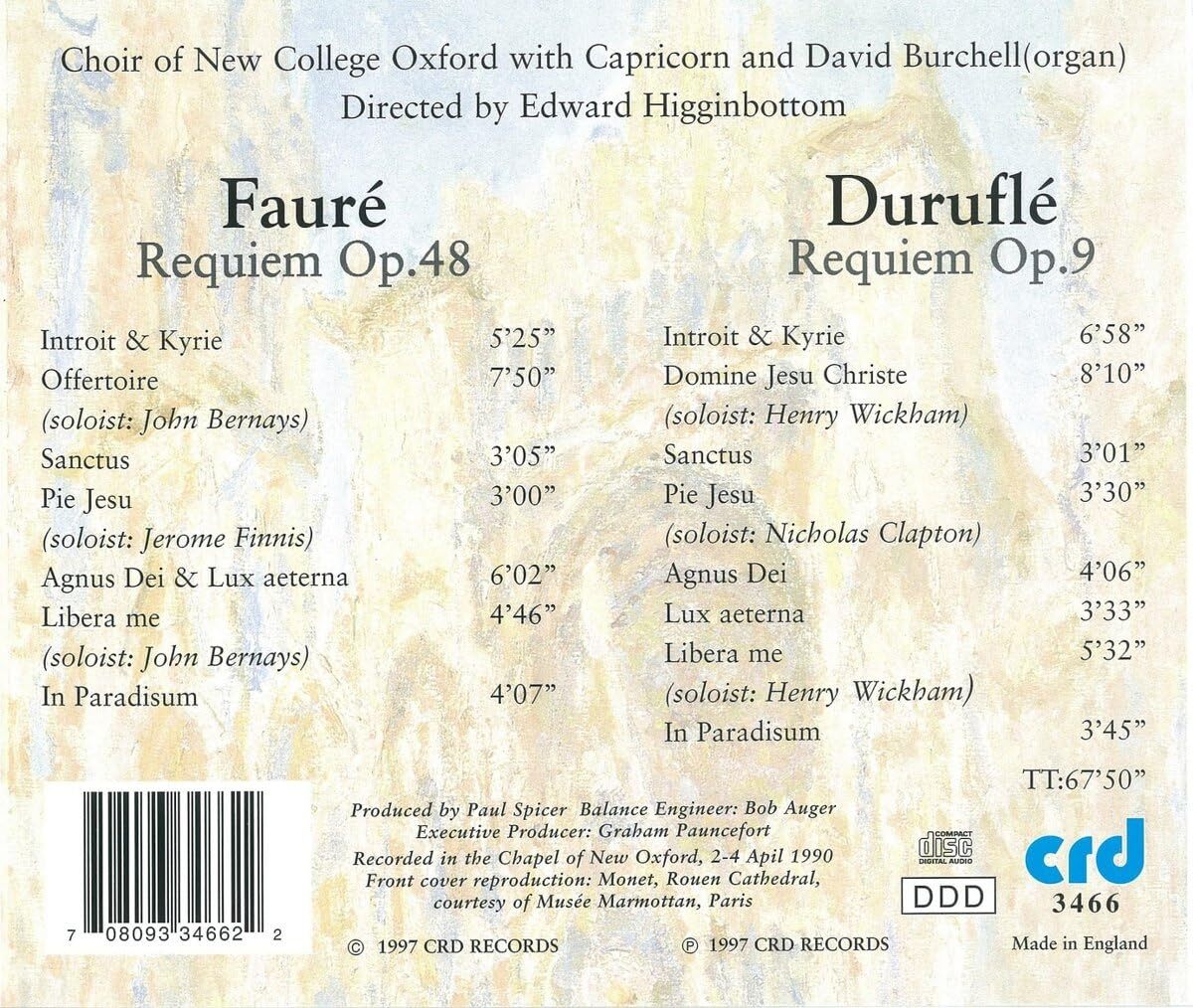 Fauré: Requiem, Op. 48/Duruflé: Requiem, Op. 9