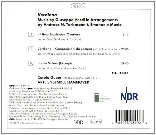 Verdiana (Rabus, Arte Ensemble Hannover, Guber)