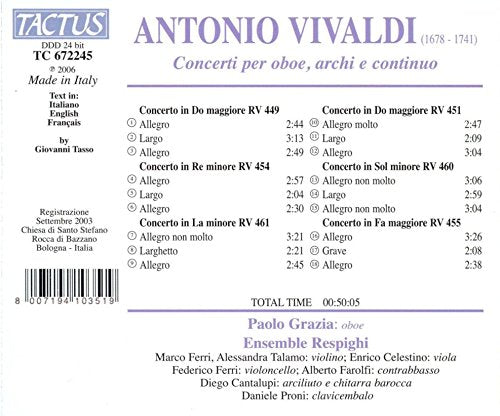 Antonio Vivaldi: Concerti Per Fagotto, Archi E Continuo