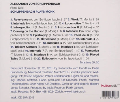 Schlippenbach Plays Monk