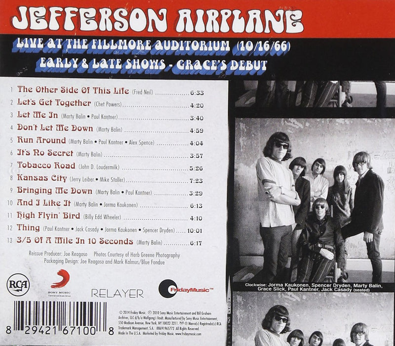 Live At The Fillmore Auditorium 10/16/66: Early & Late Shows-Grace's Debut