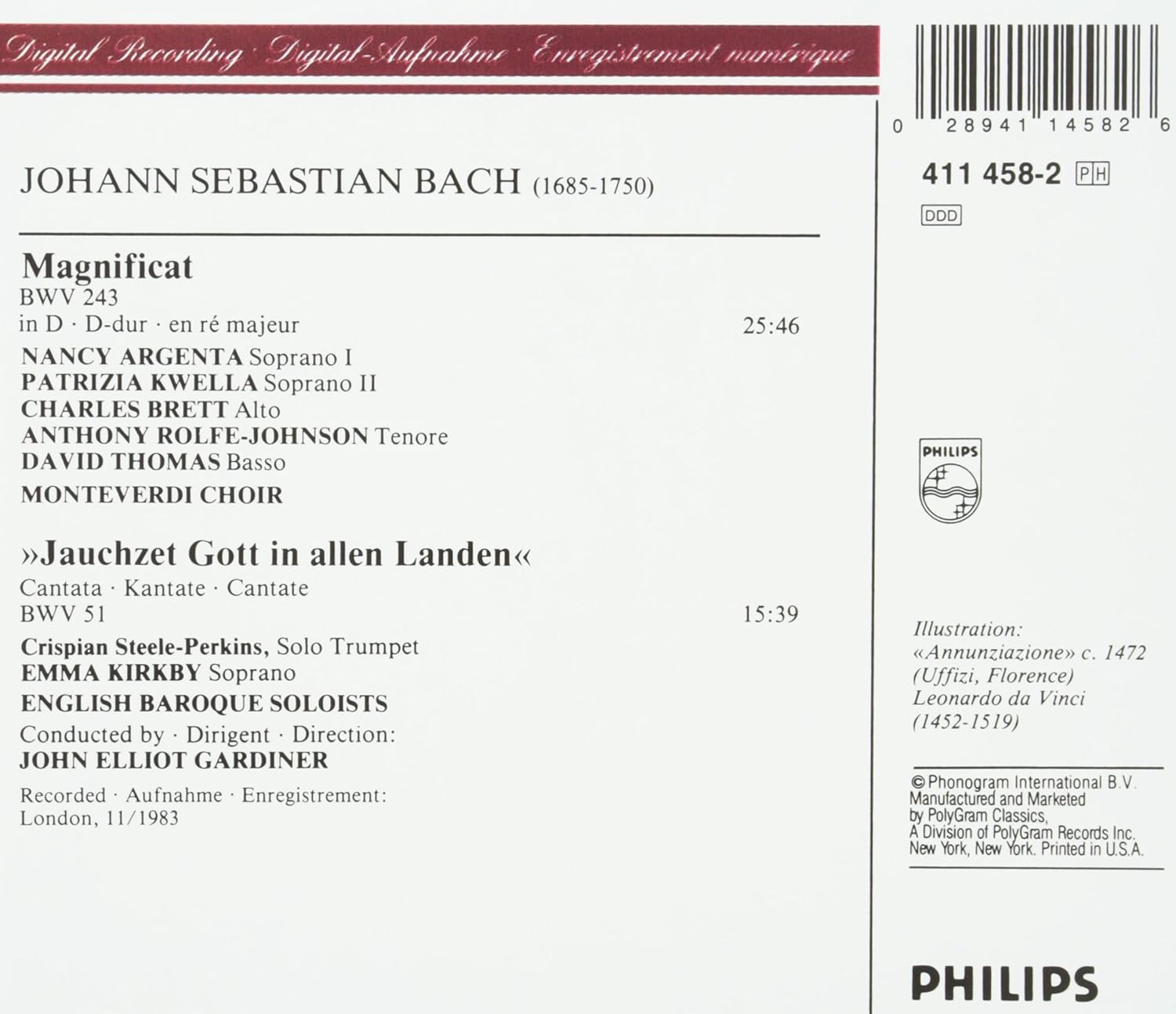 Bach: Magnificat; Jauchzet Gott in allen Landen
