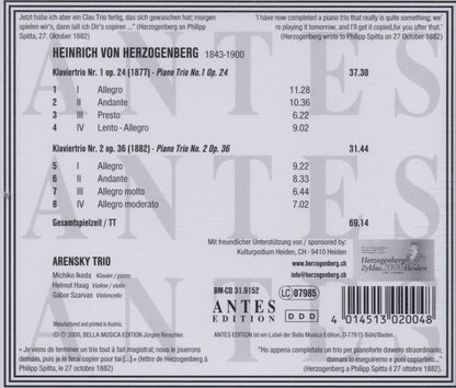 Piano Trio 1 Op 24 / Piano Trio 2 Op 36