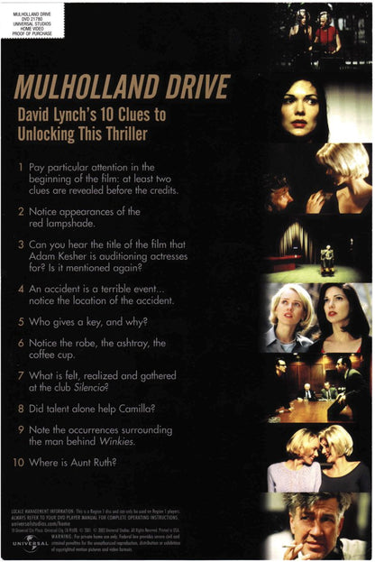 MULHOLLAND DRIVE (DVD/DTS 5.1 SURROUND & DOLBY 5.1 SURROUND)