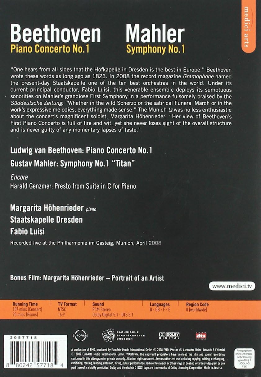 Beethoven/Mahler: Piano Concerto No. 1/Symphony No. 1 (Luisi)
