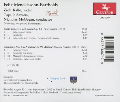 Mendelssohn: Violin Concerto & Symphony No. 4