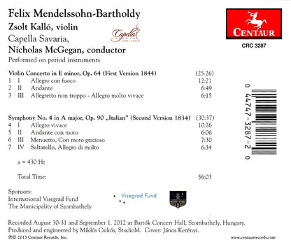 Mendelssohn: Violin Concerto & Symphony No. 4