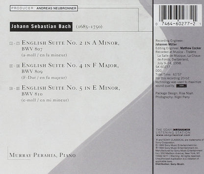 Plays Bach-English Suite 2/4/5