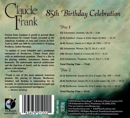 Claude Frank: 85th Birthday Celebration
